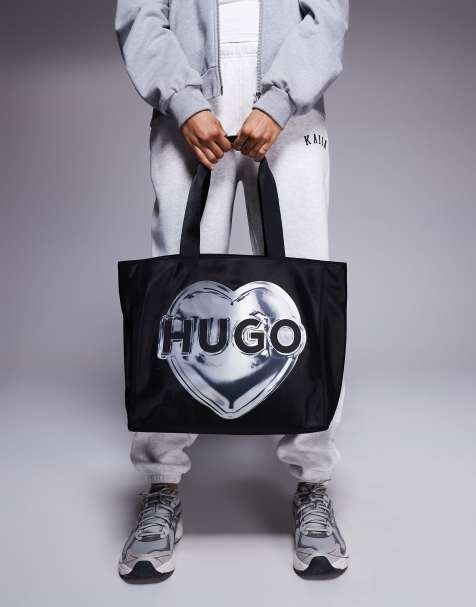 HUGO - Red Becky - Sort stor tote med hjerteprint - view 1
