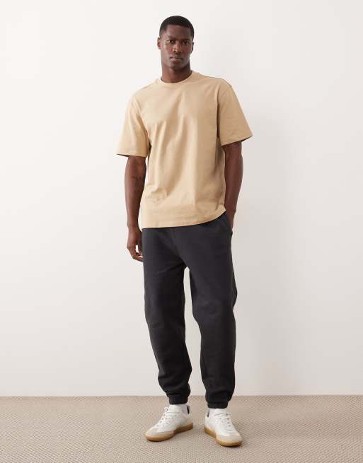 Hugo Red - Beige T-shirt i jersey i afslappet pasform, 3 af 5