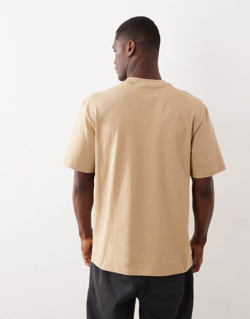 Hugo Red - Beige T-shirt i jersey i afslappet pasform, 5 af 5