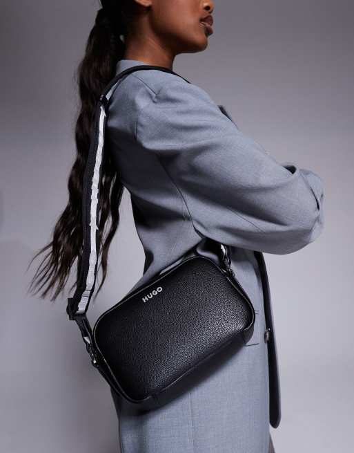 HUGO Red - Bell - Crossbody tas met logoband in zwart