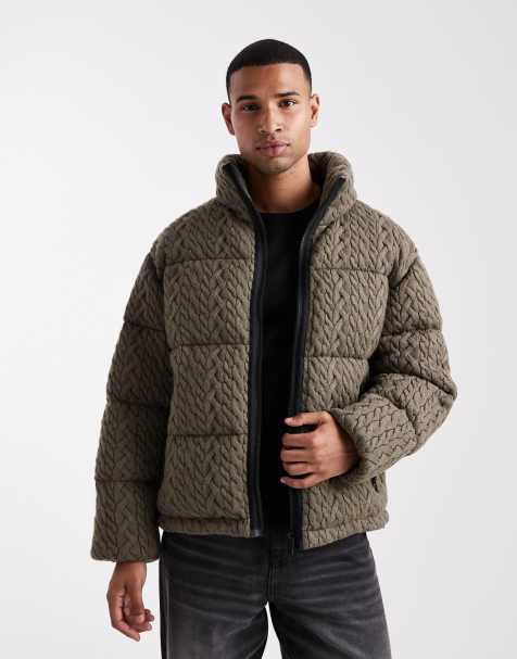 Hugo Red Benovo wool mix puffer jacket in mid grey - view 1