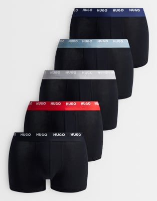 Boxershorts in Schwarz und mit Logo am Bund, 5er-Pack-Blau Blau W34.6