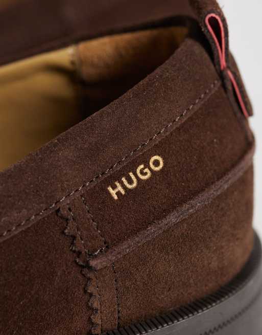 HUGO Red – Bruna sneakers med logga och text, 4 av 4