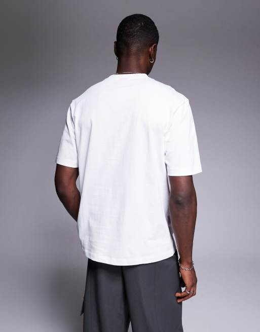 HUGO Red - Bull Racing Capsule - Deckies - Ruimvallend T-shirt met zilver logo in het midden in wit, 2 van 4