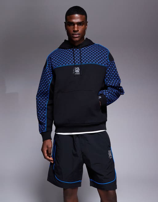 HUGO - Red Bull Racing Capsule Garat - Pantaloncini neri con profili blu a contrasto e coulisse, 5 di 5