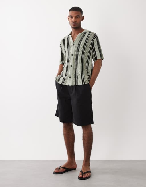 HUGO Red - Camisa verde claro a rayas extragrande, 2 de 5