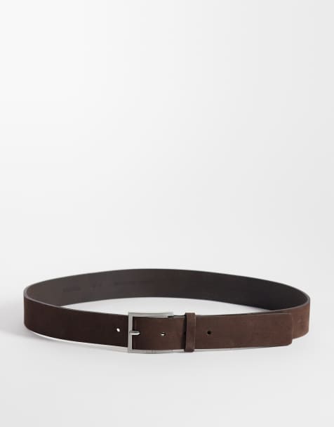 HUGO Red - Ceinture avec boucle à logo - Marron - view 1