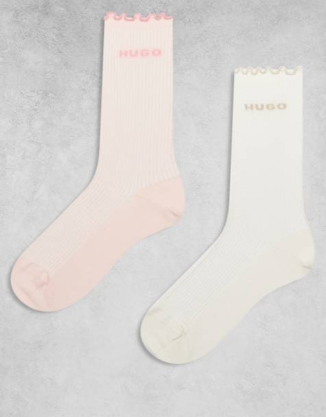 HUGO Red - Chaussettes à bord ondulé - Rose - view 1