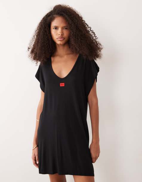 HUGO Red - Chemise de nuit confort - Noir - view 1