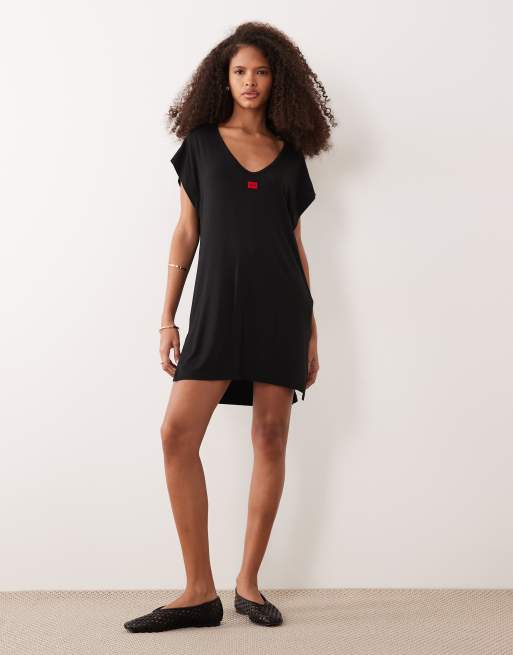 HUGO Red - Chemise de nuit confort - Noir, 2 de 4
