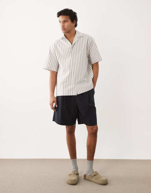 HUGO Red - Chemise oversize à rayures - Marron clair, 2 de 5