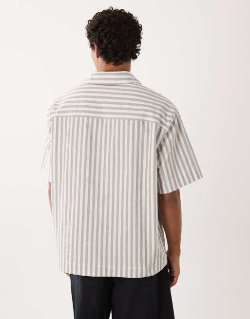 HUGO Red - Chemise oversize à rayures - Marron clair, 3 de 5