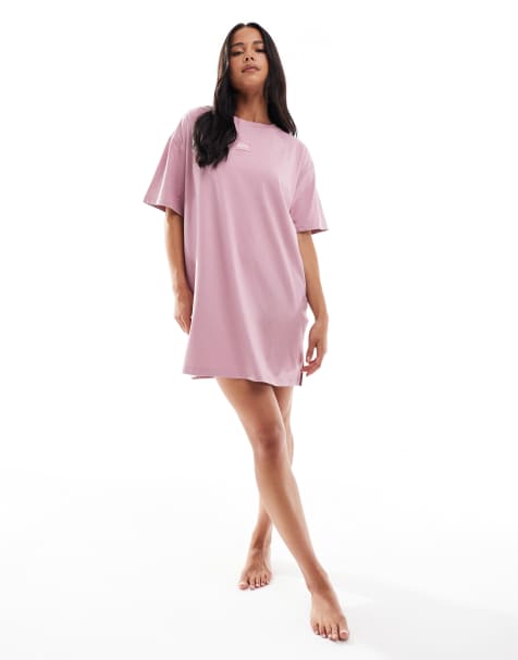 HUGO Red chest logo night shirt in pink - view 1