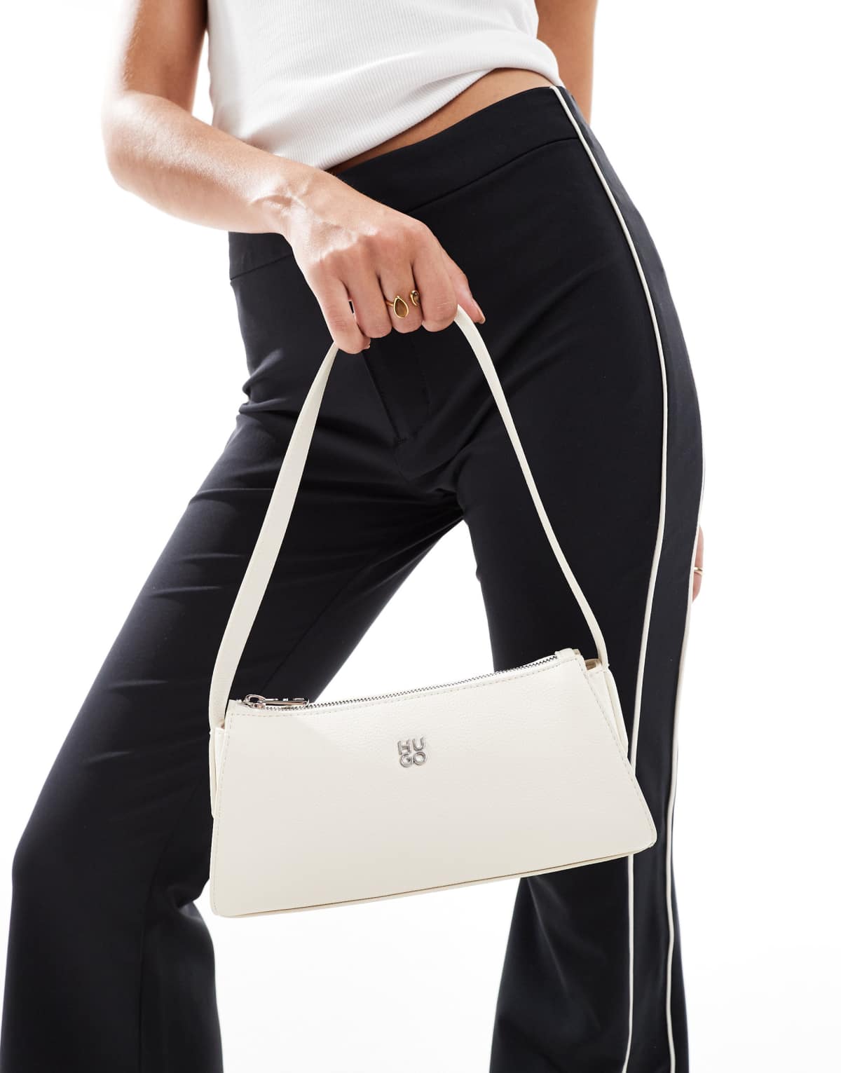 Hugo Red Chris handbag in white with stacked logo
