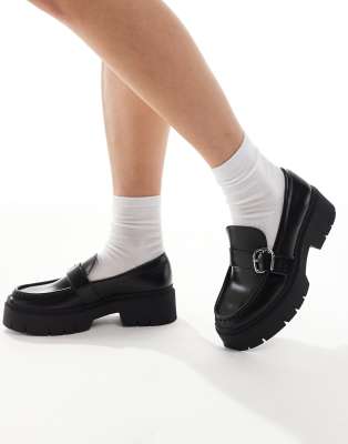 Hugo Red Chunky Loafers In Black