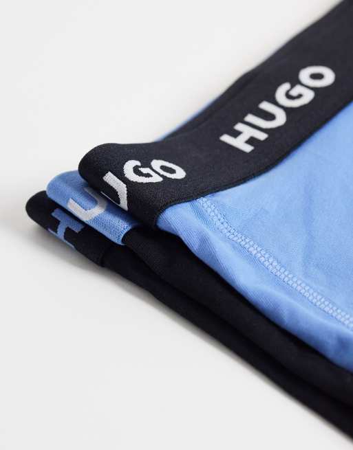 Hugo Red - Confezione da 3 boxer aderenti neri e blu, 3 di 3