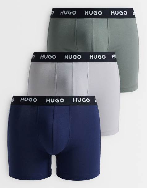 HUGO Red - Confezione da 3 boxer grigi con fascia in vita con logo - view 1