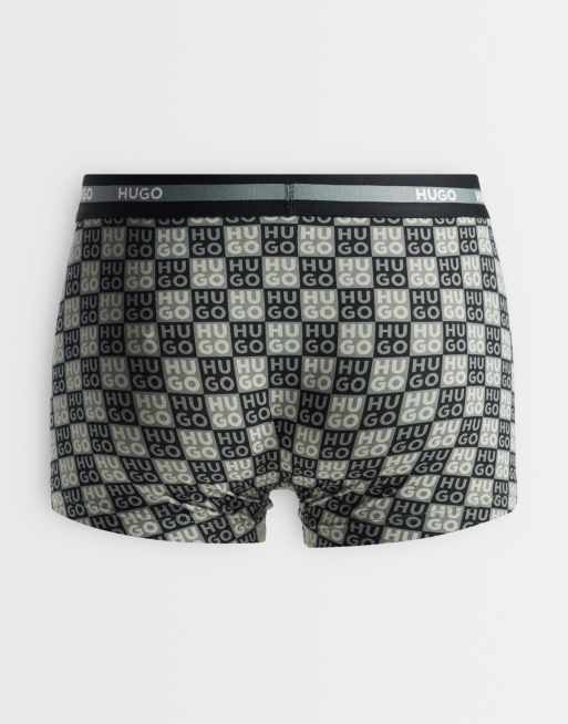 Hugo Red - Confezione da 3 paia di boxer a quadri grigi, 2 di 3