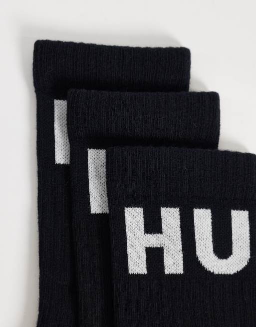 HUGO Red - Confezione da 3 paia di calzini neri, 2 di 3