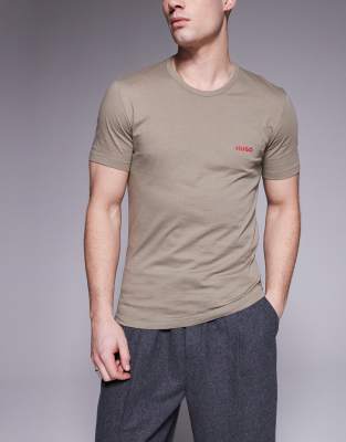 HUGO Red - Confezione da 3 T-shirt nera/verde chiaro e marrone con logo - view 1