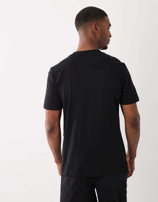 HUGO Red cotton jersey logo print t-shirt in black, 5 of 5