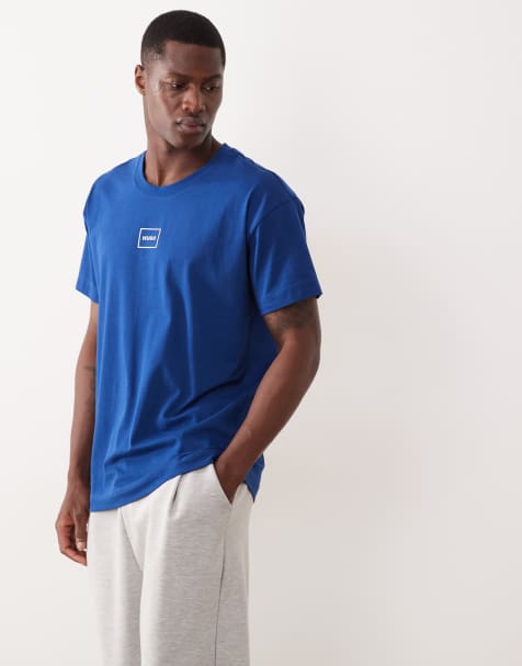 Hugo Red cotton t-shirt with logo in dark blue