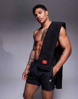 Hugo Red Cruise Logo Towel/swim Shorts And Bag Set
