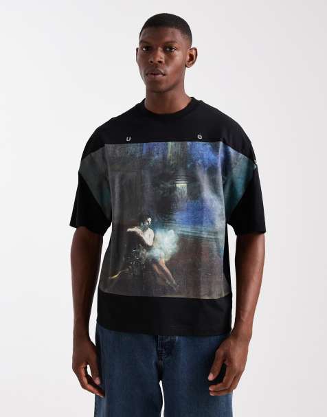 HUGO RED - Dabilo - T-shirt oversize nera con stampa sul davanti e sul retro - view 1