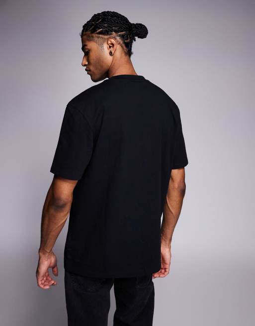 HUGO Red - Dabryntee - Ruimvallend T-shirt met print van doolhof in zwart, 3 van 5