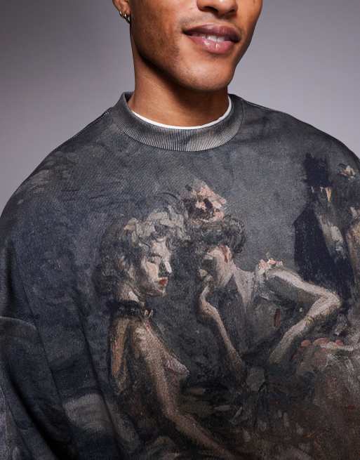 HUGO RED – Dabusi – Flerfärgad sweatshirts i oversize med heltäckande mönster, 5 av 5