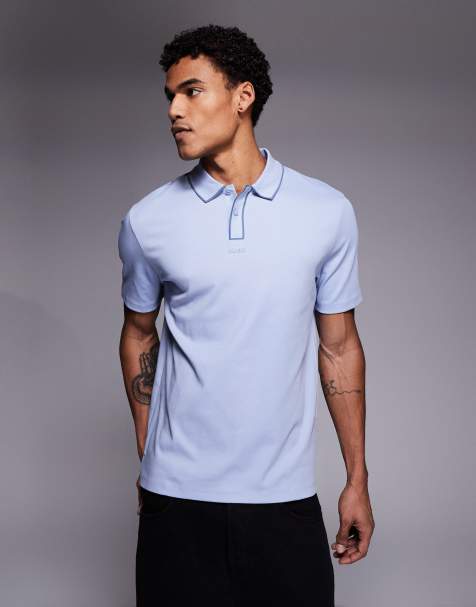 HUGO Red dalumo polo shirt in light blue