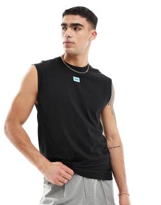 HUGO RED Dankto logo tank in black