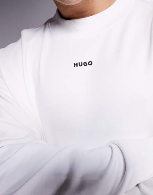 HUGO Red dapocrew relaxed fit sweatshirt in stone, 2 of 4