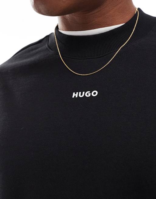 HUGO Red dapocrew sweatshirt in black, 2 of 4