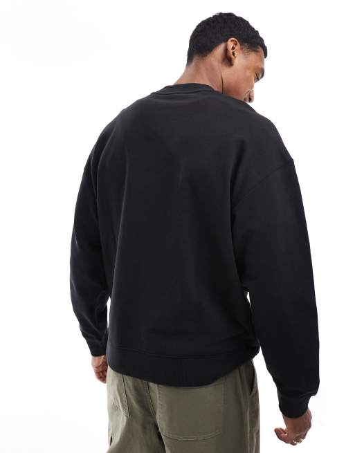 HUGO Red dapocrew sweatshirt in black, 4 of 4