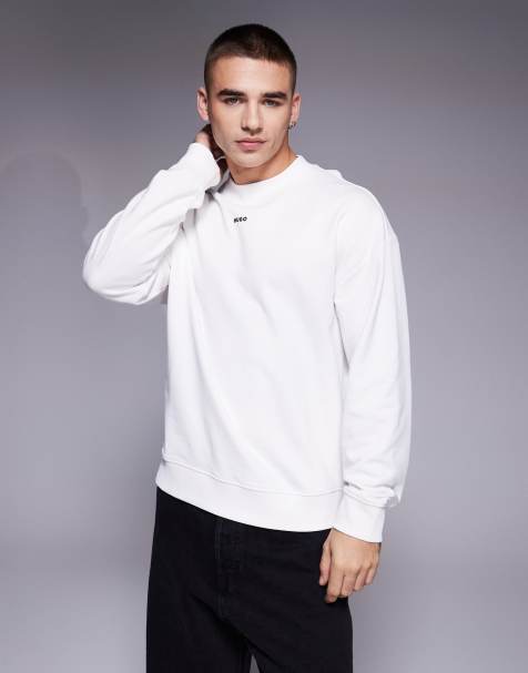HUGO Red – Dapocrew – Sweatshirt in Steinbeige mit lockerem Schnitt - view 1