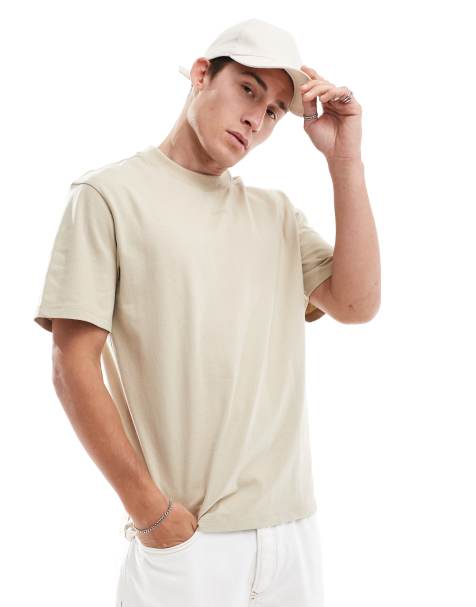 HUGO Red Dapolino relaxed fit T-shirt in beige - view 1