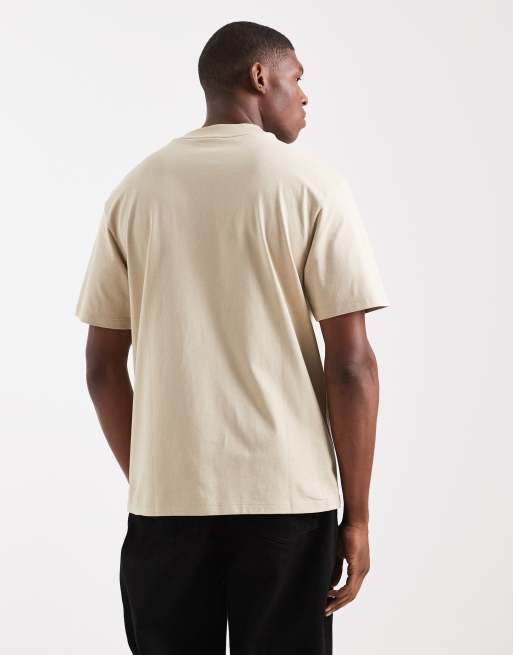 HUGO Red Dapolino relaxed fit t-shirt in beige, 3 of 5
