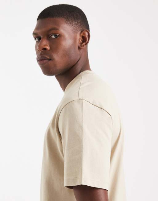 HUGO Red Dapolino relaxed fit t-shirt in beige, 4 of 5