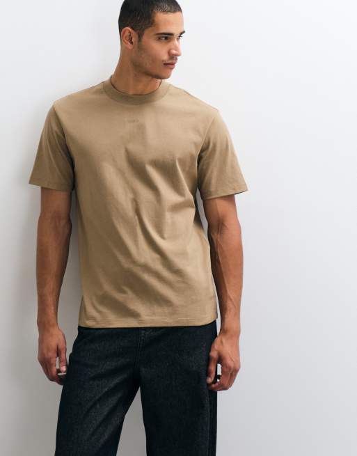 HUGO Red Dapolino relaxed fit t-shirt in beige, 4 of 5