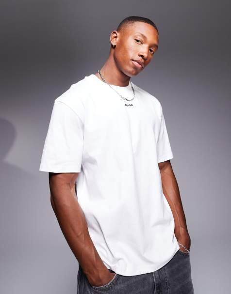 HUGO Red - Dapolino - Ruimvallend T-shirt in wit - view 1