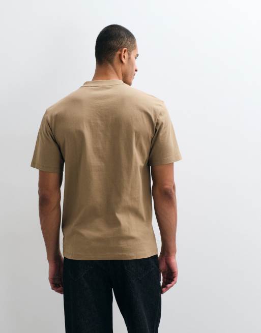 HUGO Red Dapolino t-shirt i beige med avslappnad passform, 5 av 5