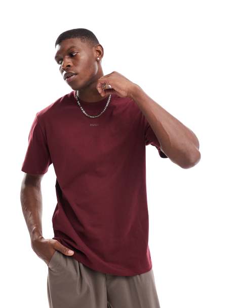 HUGO Red dapolino t-shirt in burgundy - view 1