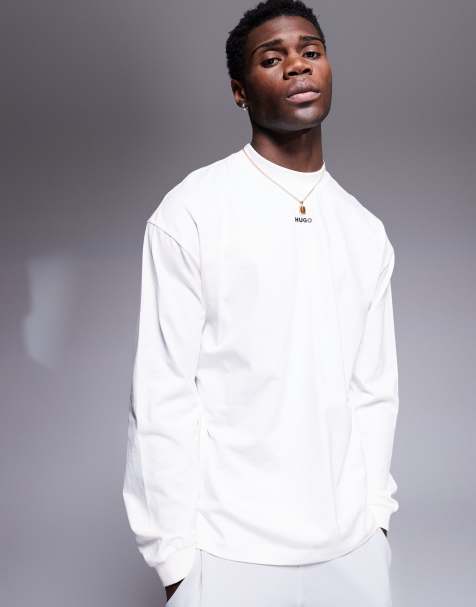 HUGO Red daposo long sleeve top in white