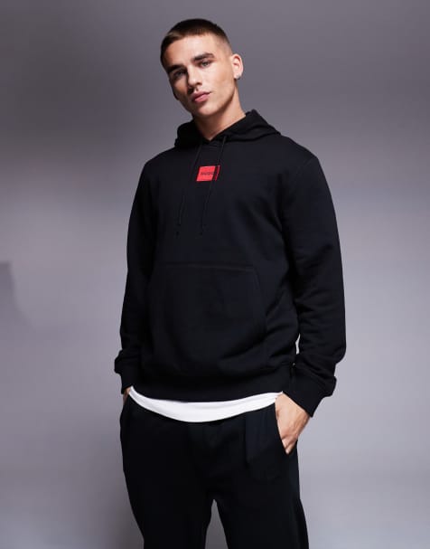 HUGO - Red - Daratschi - Hoodie met logo in zwart - view 1