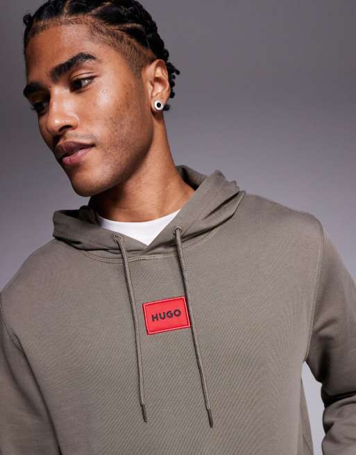 HUGO Red - Daratschi - Hoodie met logo middenvoor in middengrijs, deel van co-ord set, 3 van 5