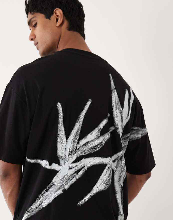 Hugo Red Dariso - Camiseta negra extragrande