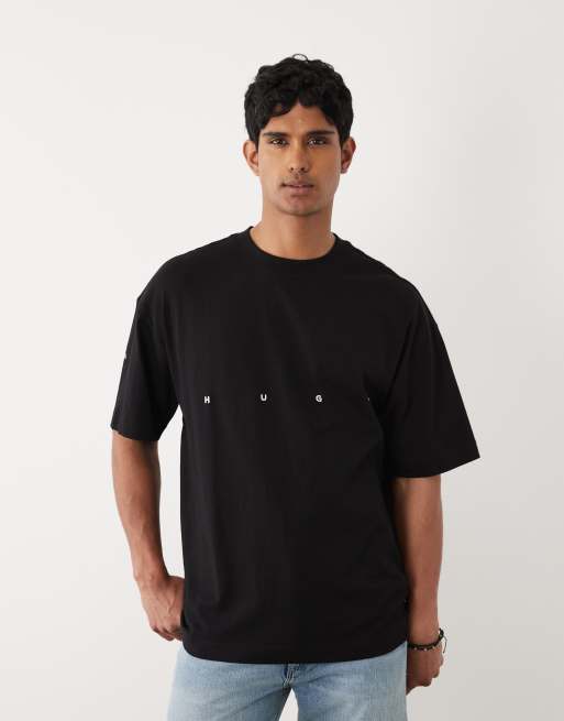 HUGO Red – Dariso – Oversize-T-Shirt in Schwarz, 3 von 5