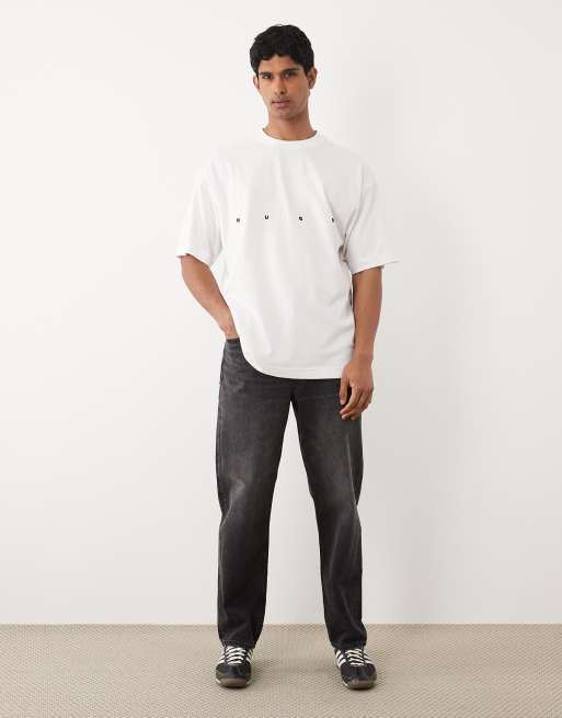 HUGO Red - Dariso - T-shirt oversize bianca, 3 di 5