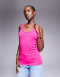 [Hugo Red] HUGO Red Datamia tonal logo singlet top in pink 12 Bright Pink